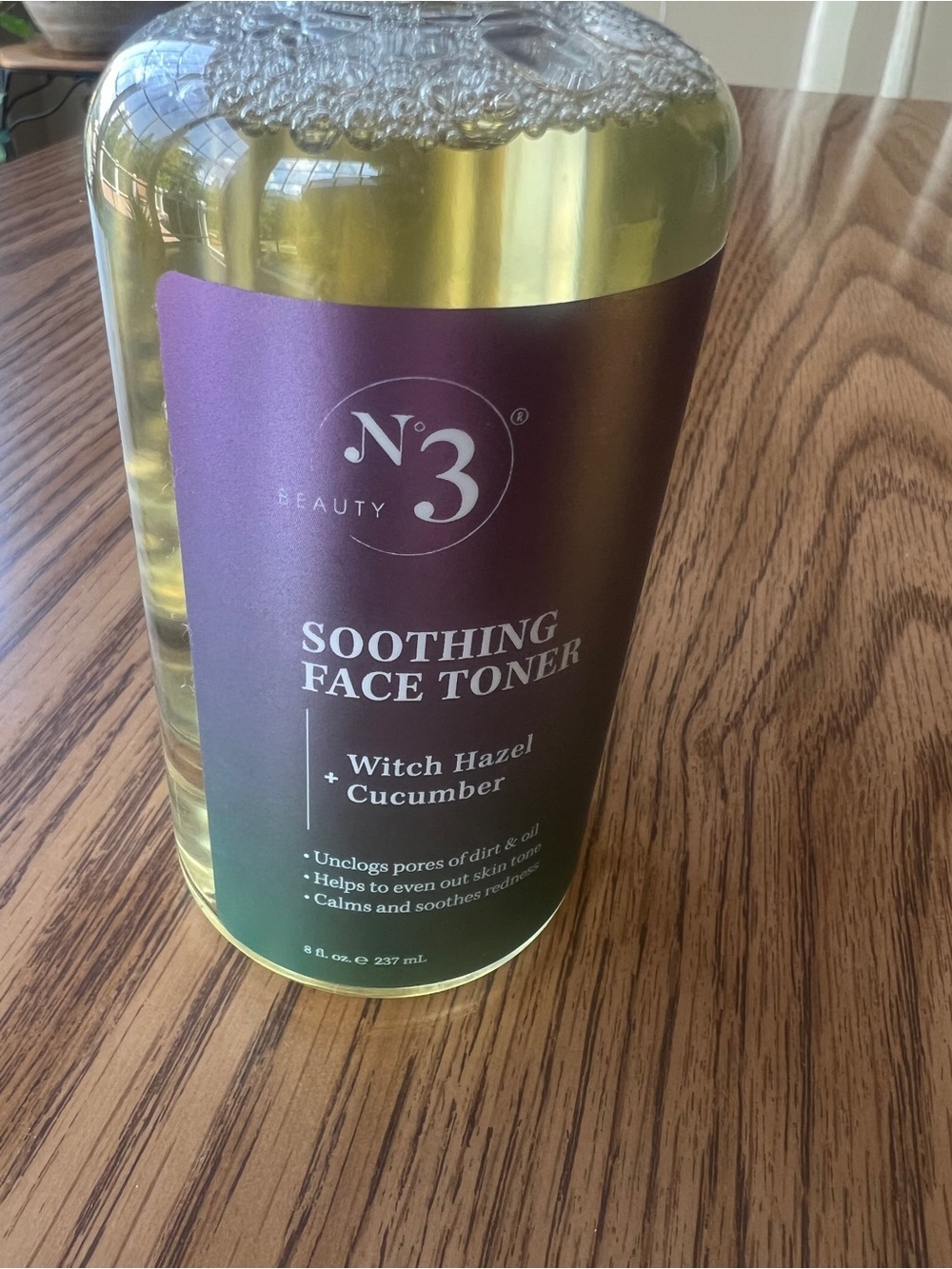 N°3 Beauty Soothing Face Toner with Witch Hazel and Cucumber.